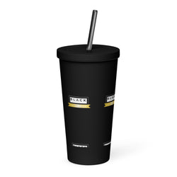 Insulated tumbler with a straw