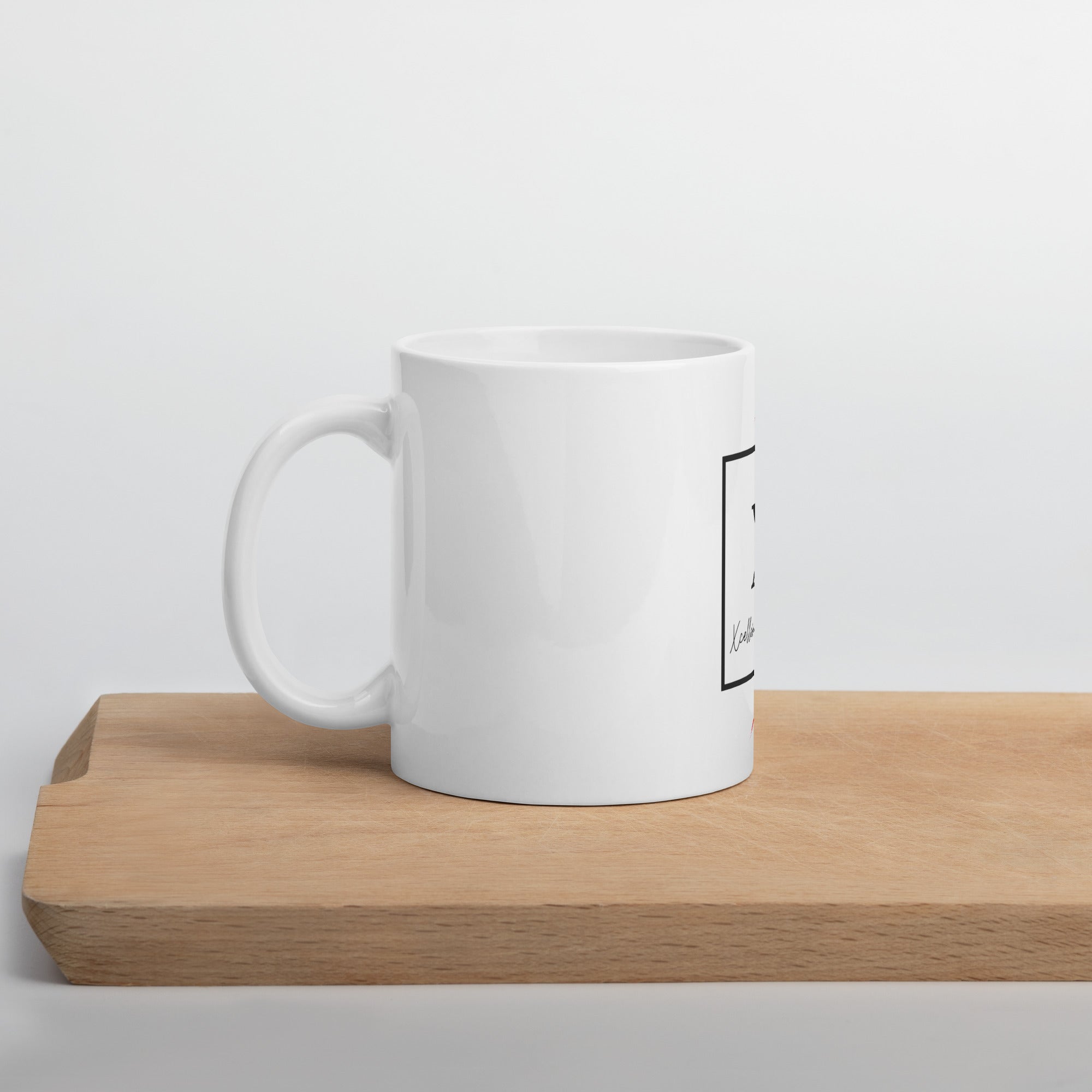 White glossy mug