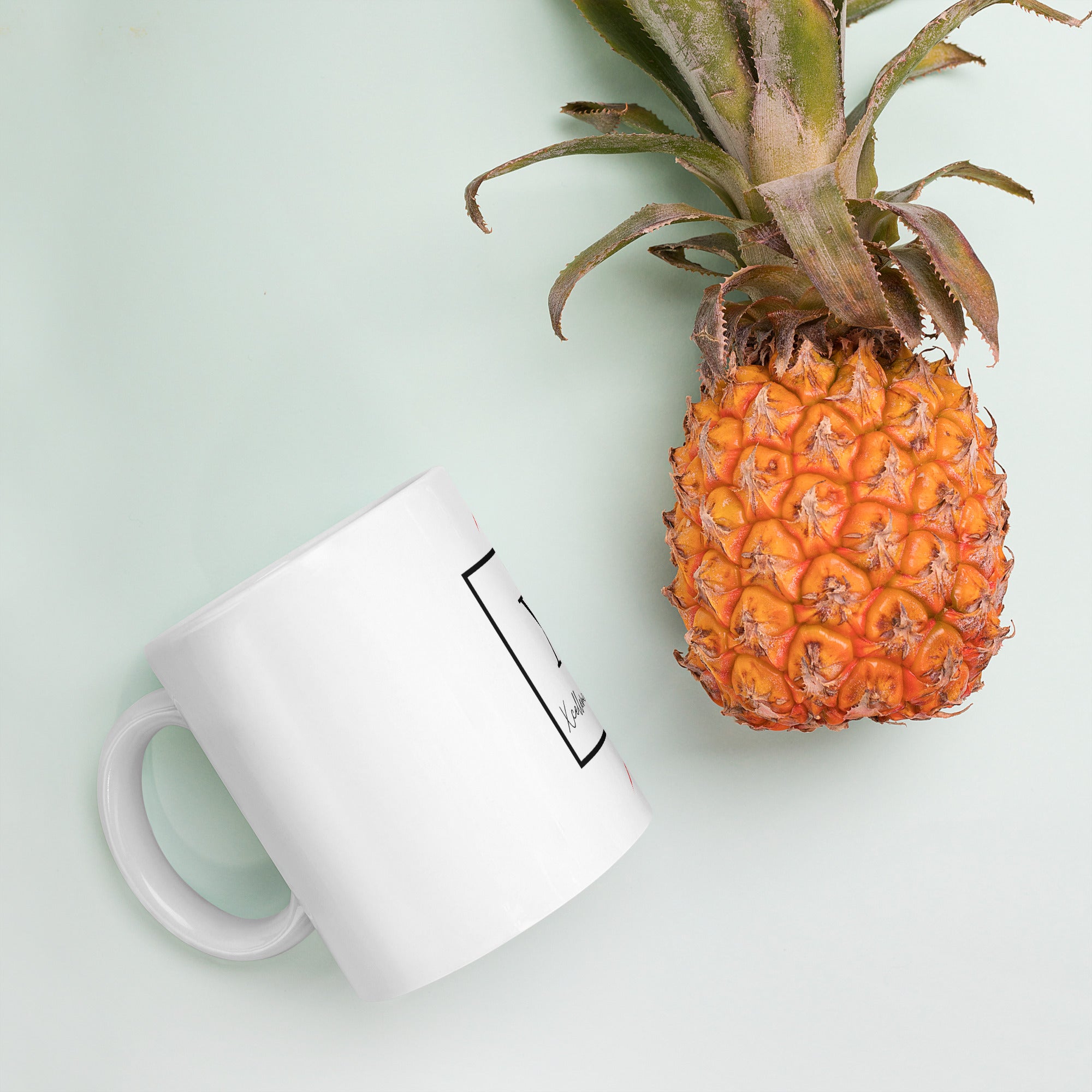 White glossy mug